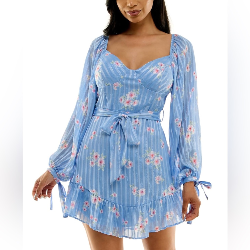 Preowned Be Darlin Juniors Floral Print A-Line Dress - missing belt